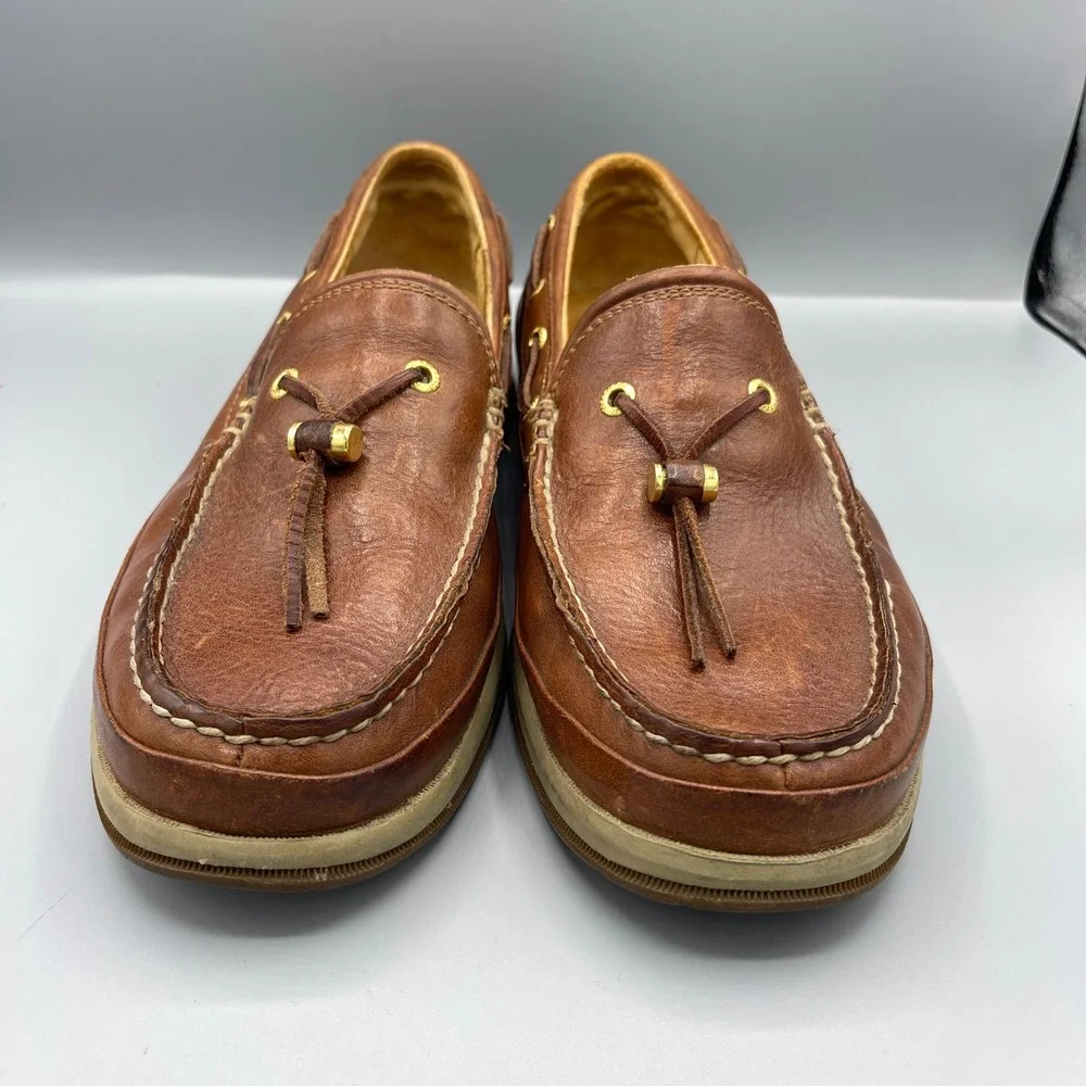 Sperry Top-Sider Gold Cup Boat Shoes Mens 10.5 M Brown Leather Loafers 0582387